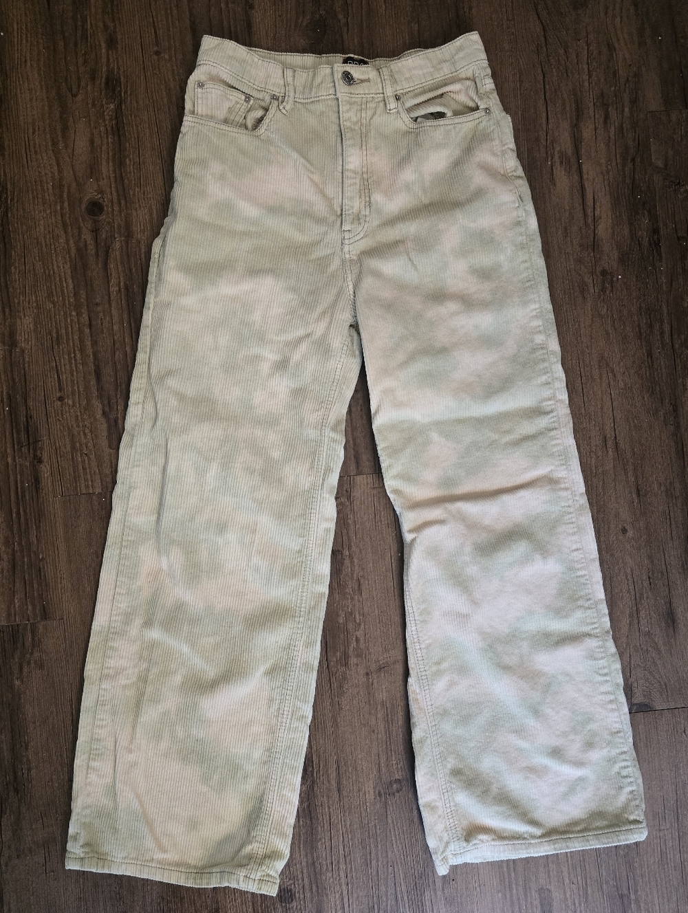 High-Rise Wide Leg Bleach Style Relaxed Corduroy Pants - Picture 2 of 7